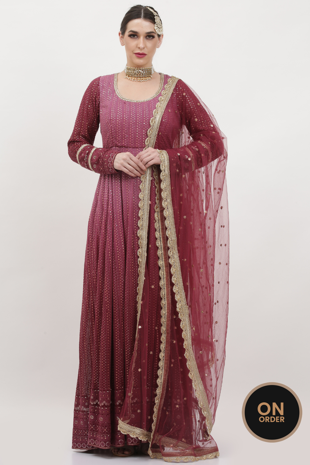 MAUVE OMBRE ROYAL ANARKALI SET