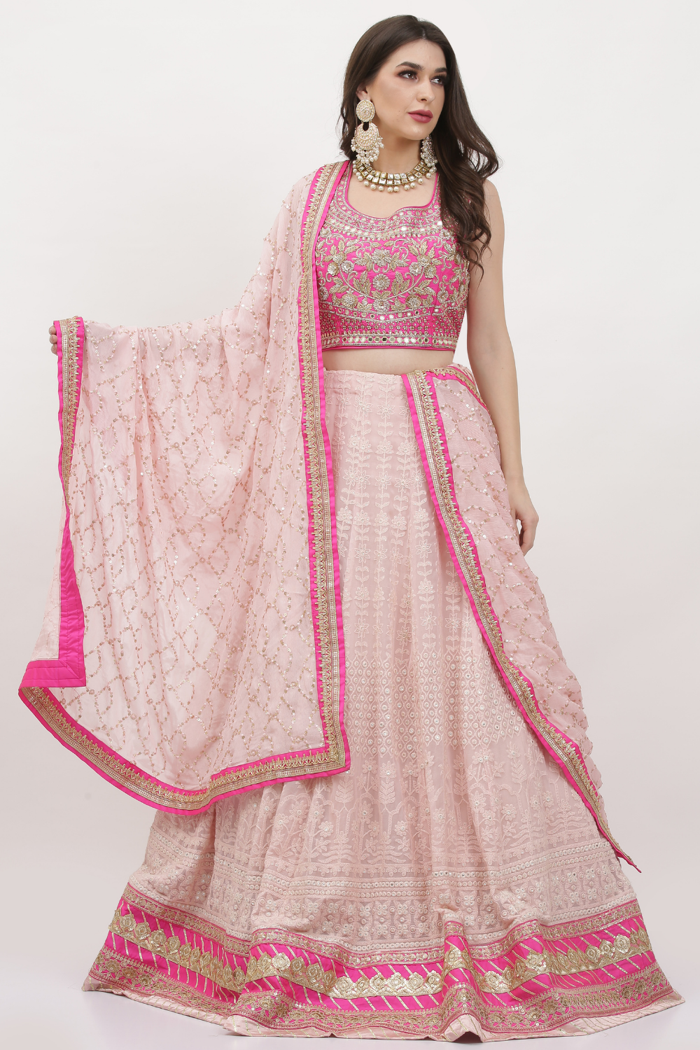 GRACEFUL PINKY AFFAIR DESIGNER LEHENGA SET