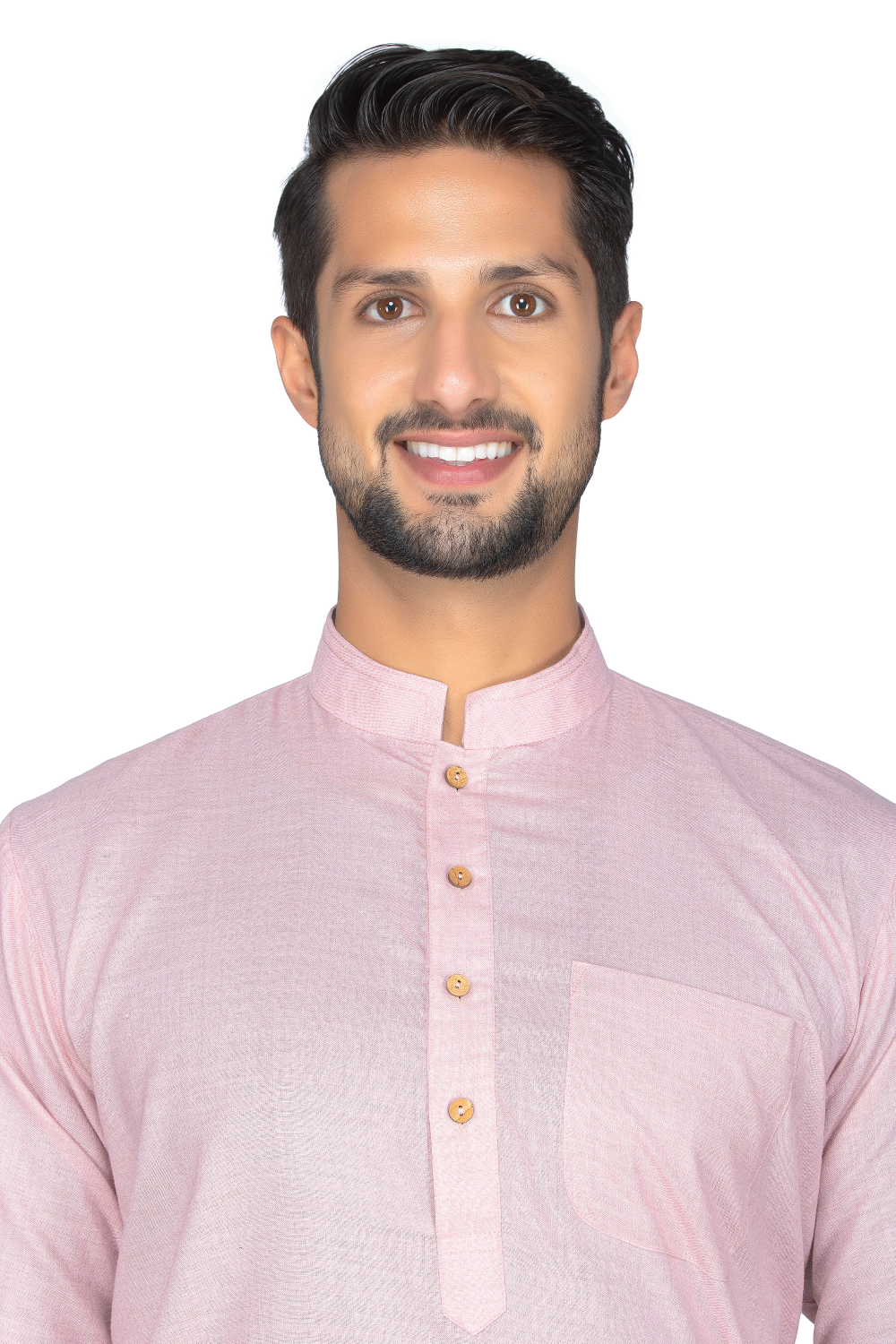 Elegant dusky pink kurta salwar with chest pocket