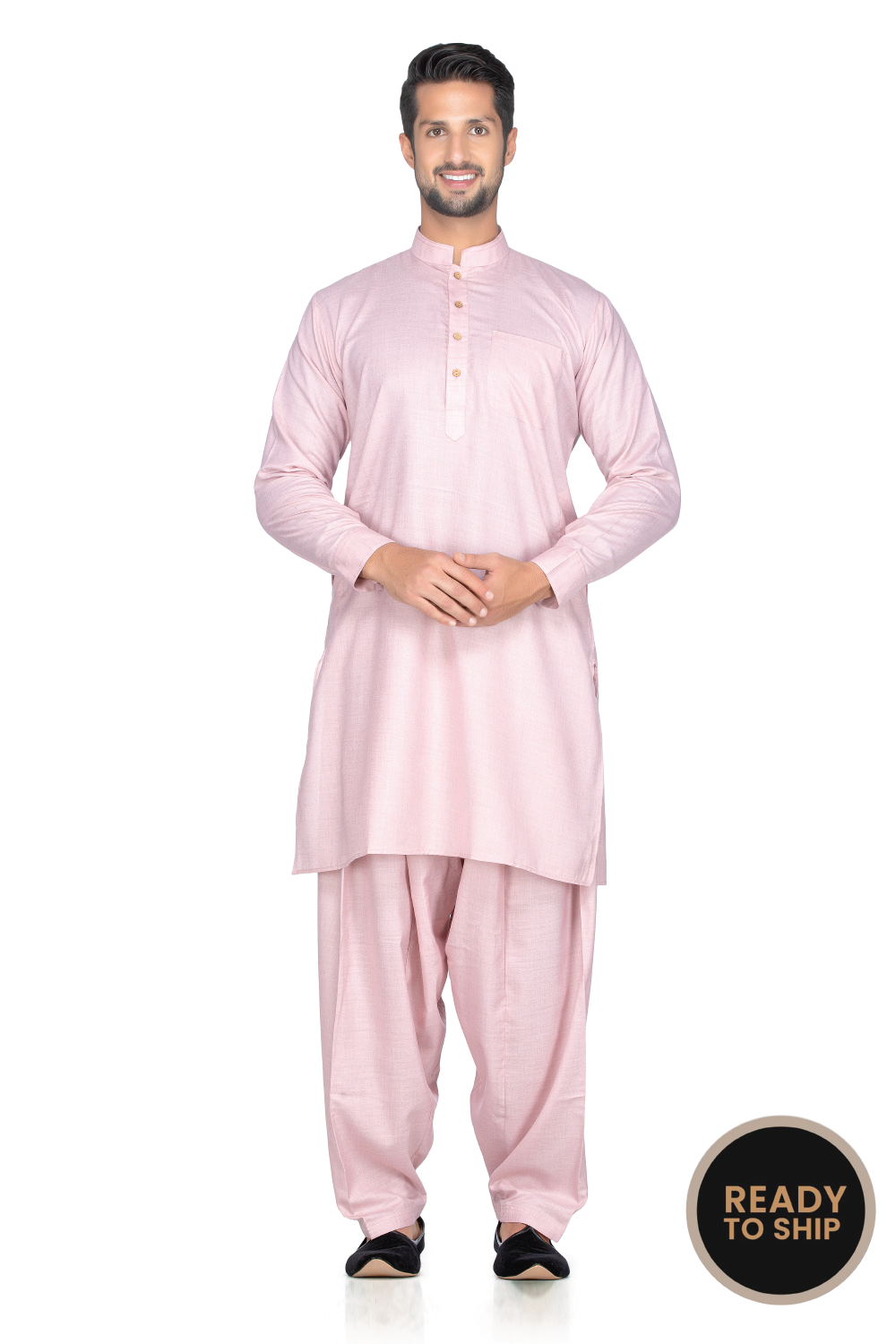 ELEGANT DUSKY PINK KURTA SALWAR WITH CHEST POCKET