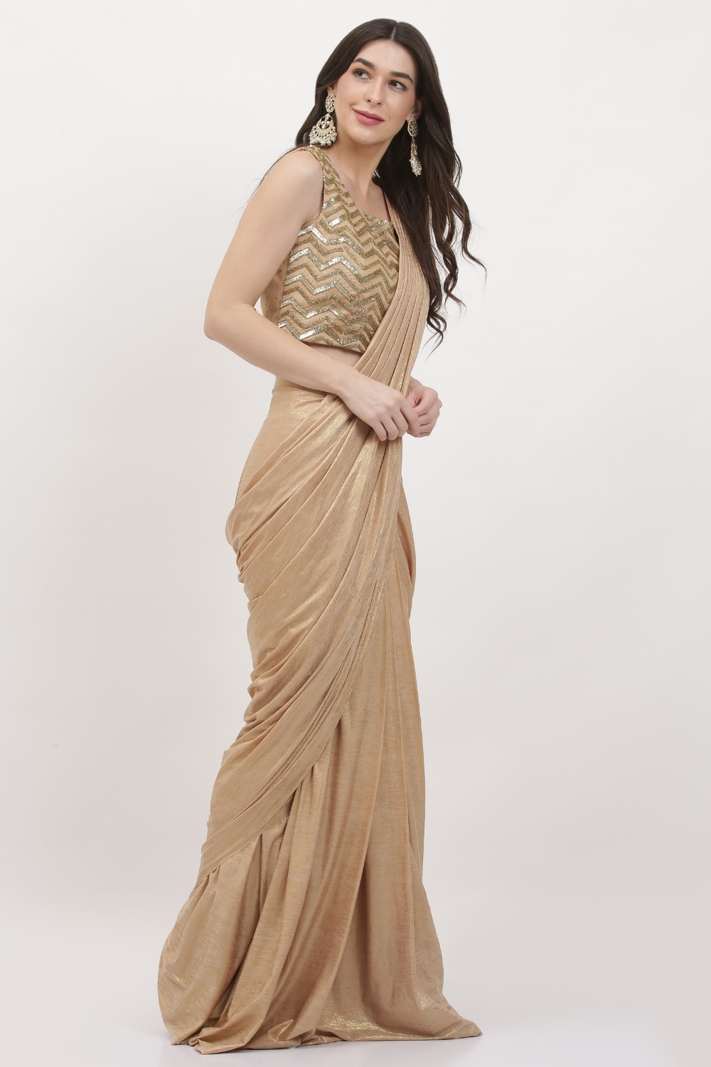 GOLD LUSH DRAPE SAREE