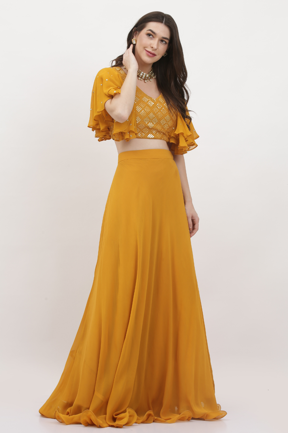 MUSTARD SKIRT SET