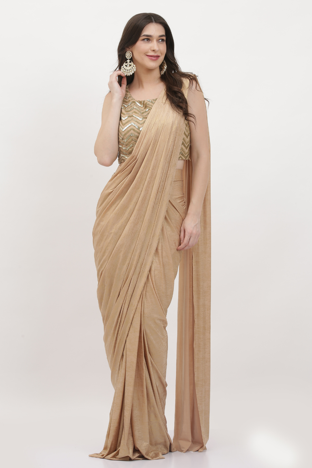 GOLD LUSH DRAPE SAREE