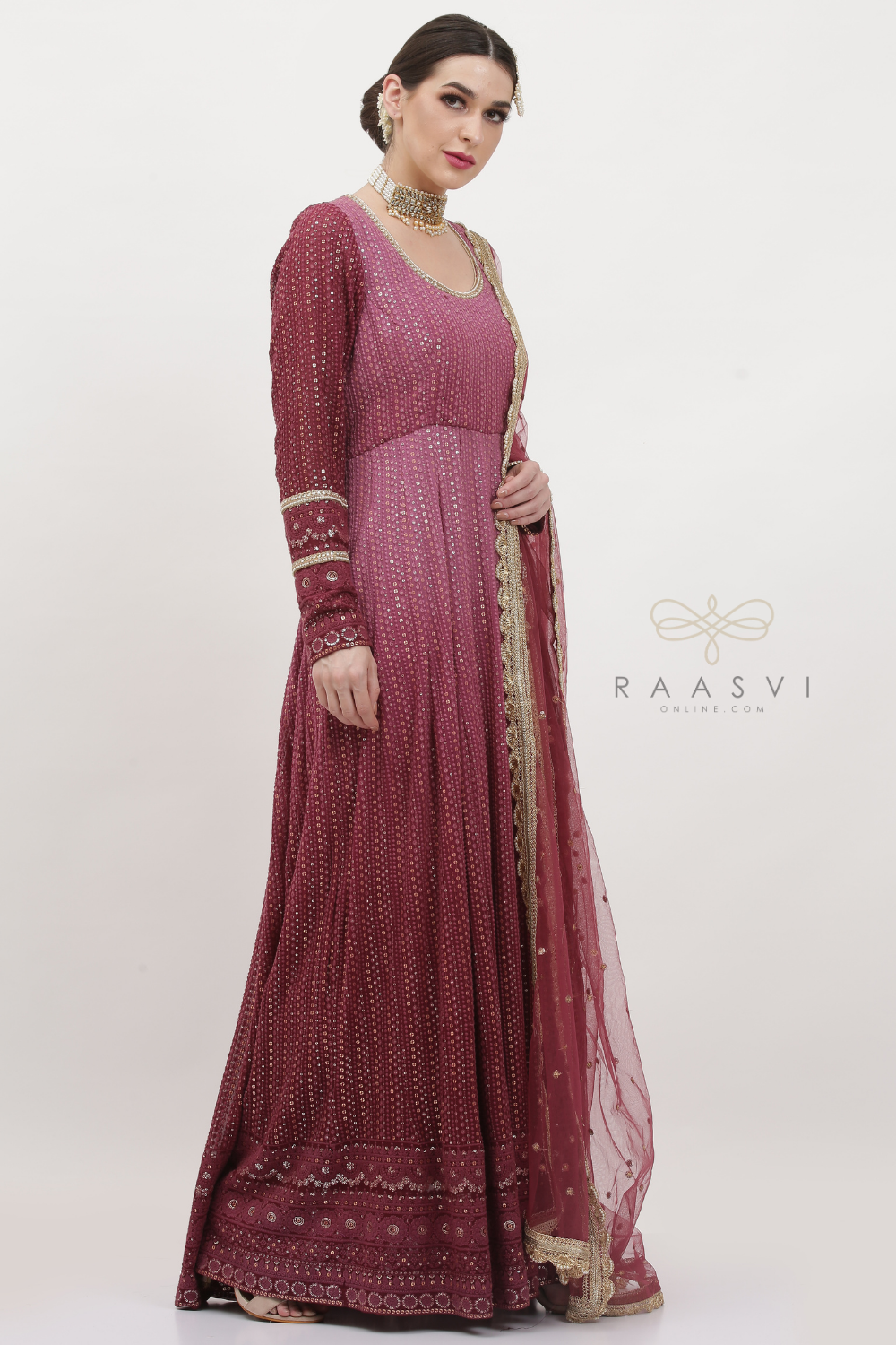 MAUVE OMBRE ROYAL ANARKALI SET