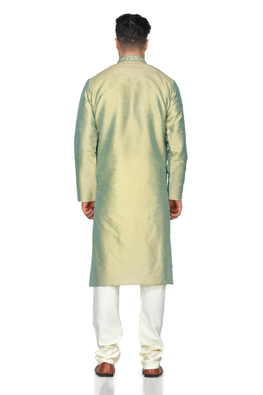 STYLISH DOUBLE SHADE LEAF GREEN KURTA SET