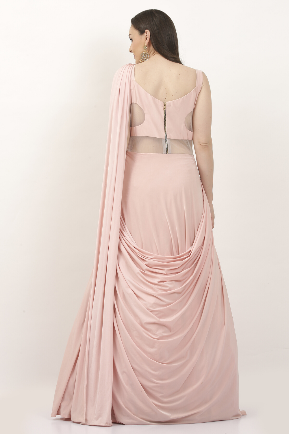 PEACH SAREE GOWN