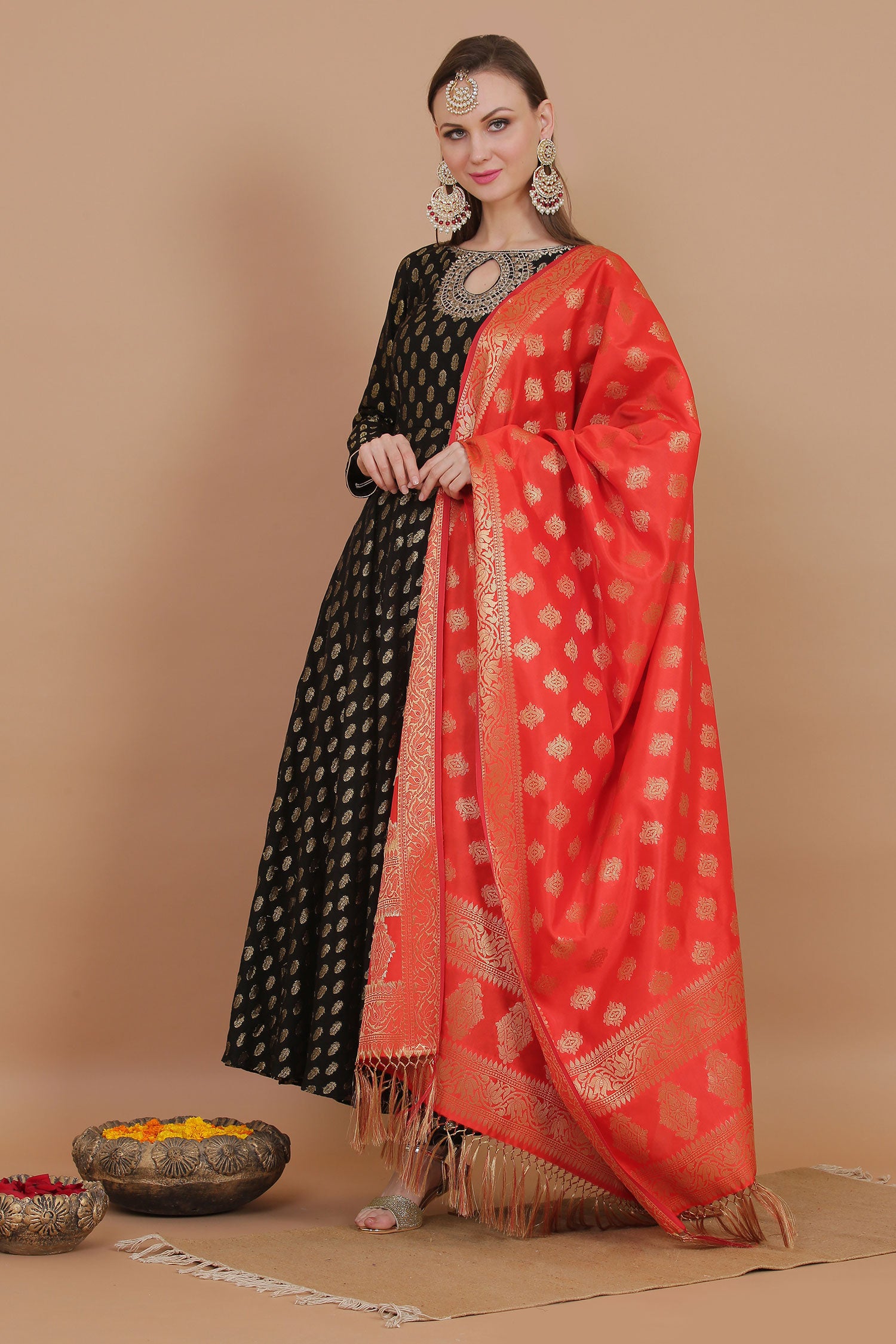 All Time Favourite Banarsi Red Dupatta Suit