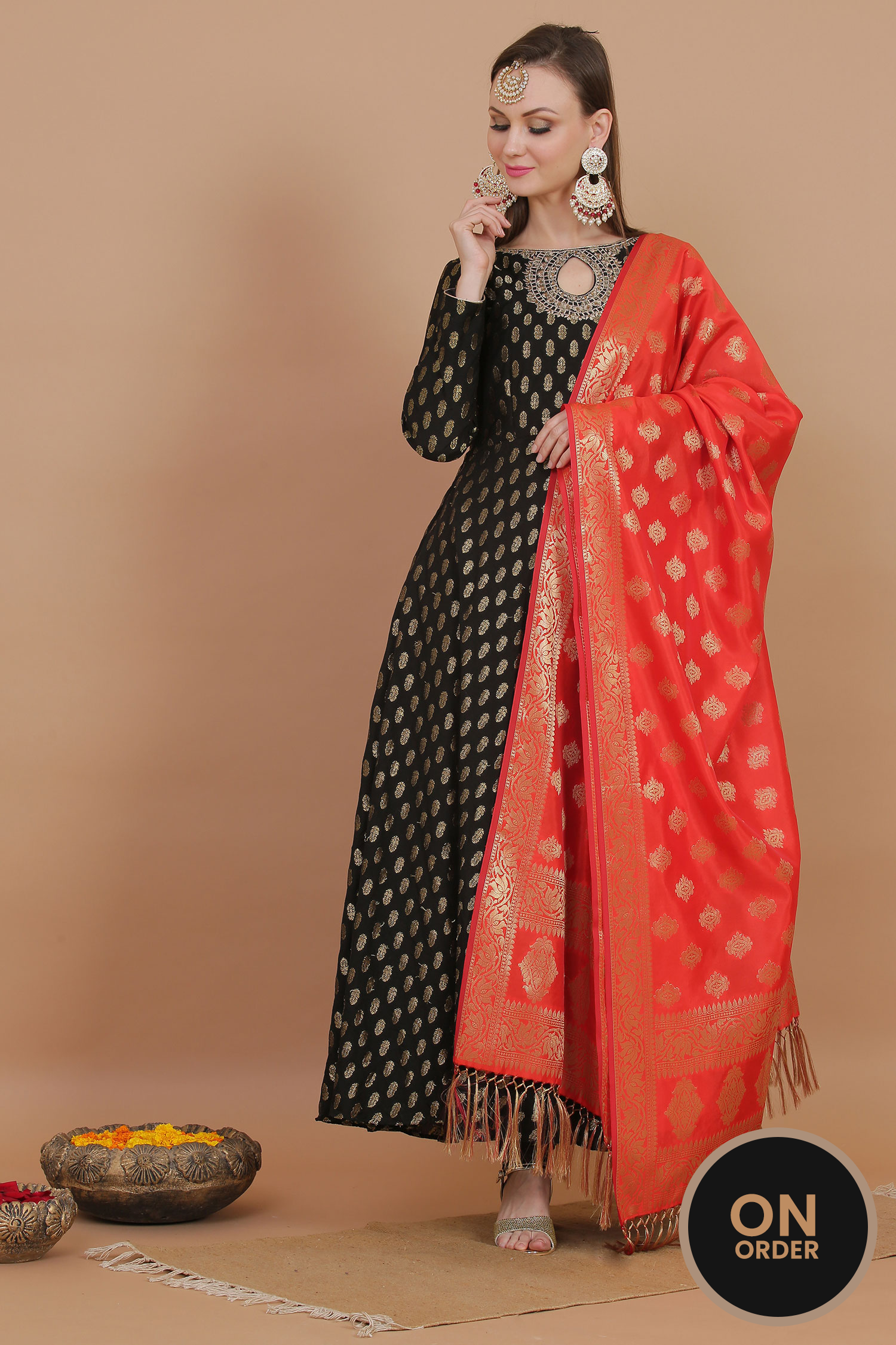 All Time Favourite Banarsi Red Dupatta Suit